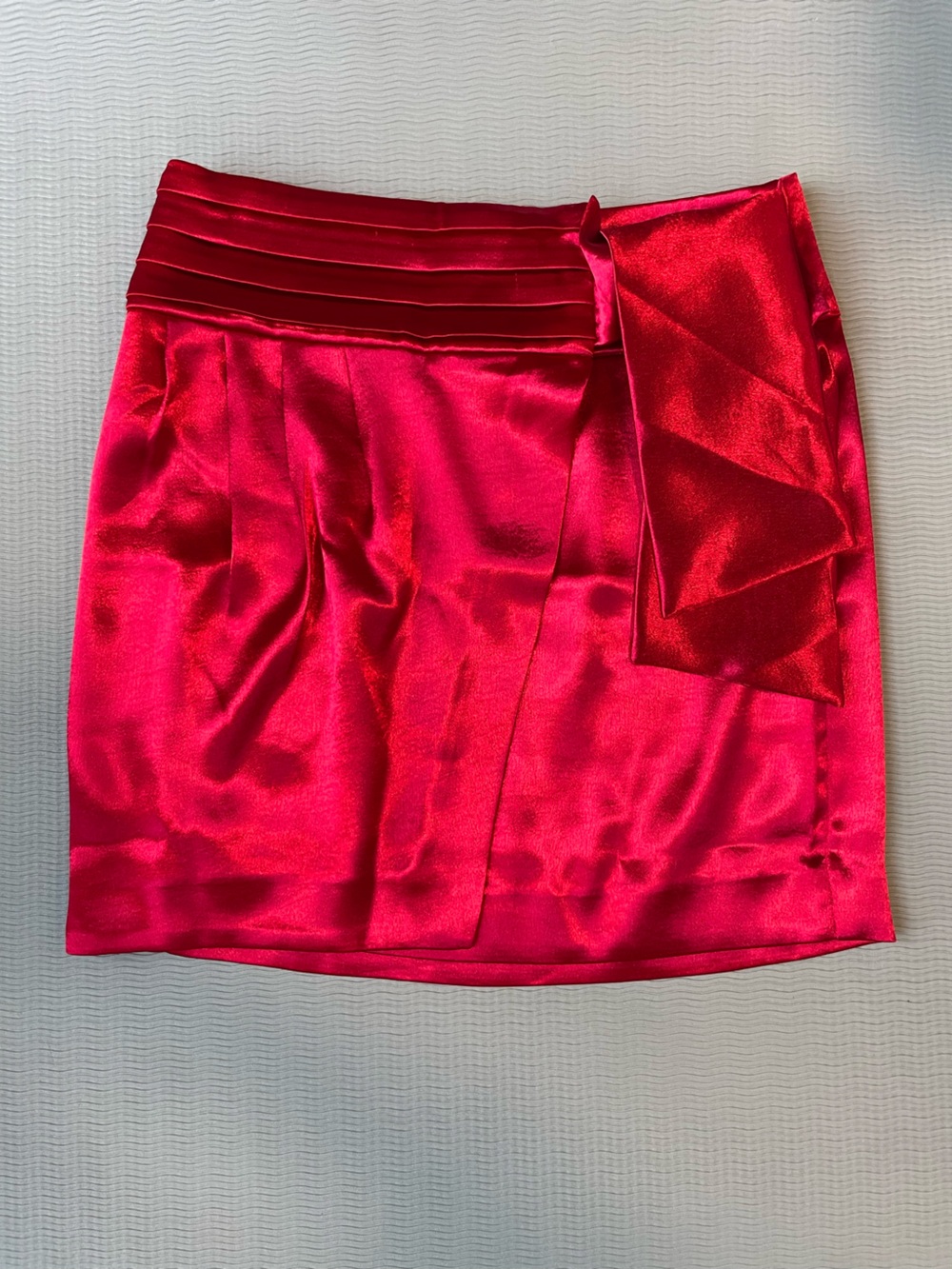 ba&sh Hot Pink Satin Waist-Tie Mini Skirt